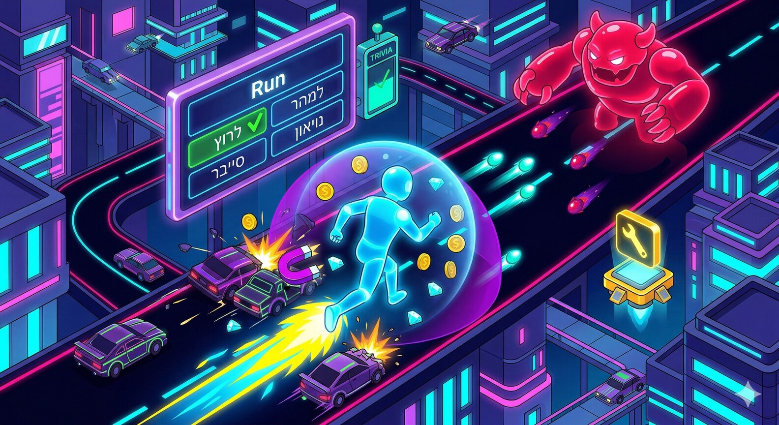🏃 איש רץ (Neon)